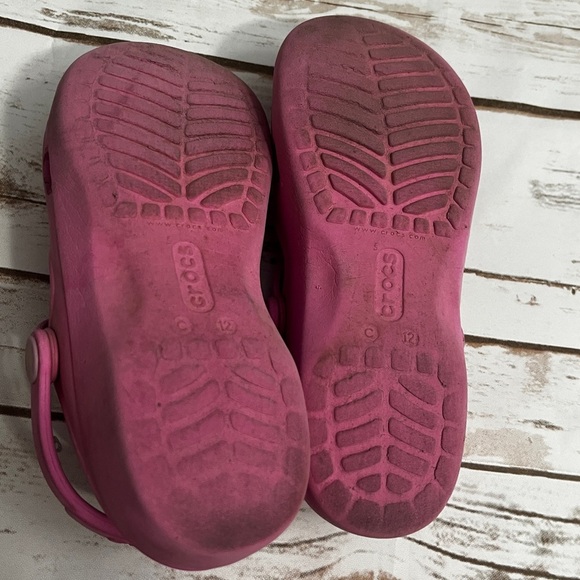Kids Pink Crocs Mary Jane Style Size‎ 12 double strap - Picture 7 of 11